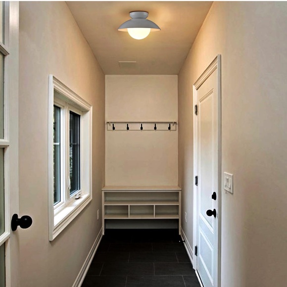 CLAXY Nautical Modern Ceiling Light Flush Mount White - Picture 3 of 6